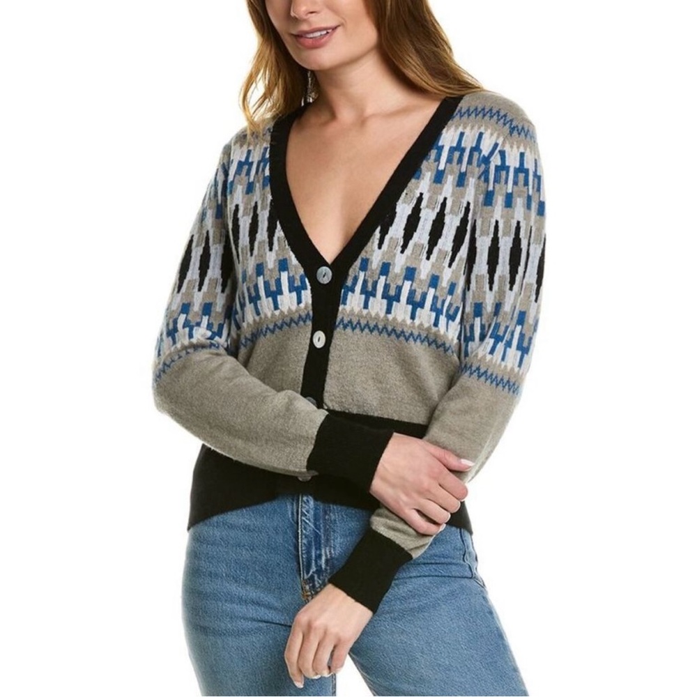 SCOTT & SCOTT LONDON Fairisle Bobby Wool and Cashmere Blend Cardigan